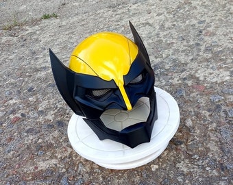 Wolverine Inspired Battle Cowl Helmet Ver1 Wearable Prop with LED Eyes Superhero Mask for Comic Con Halloween, LARP Costume Gift