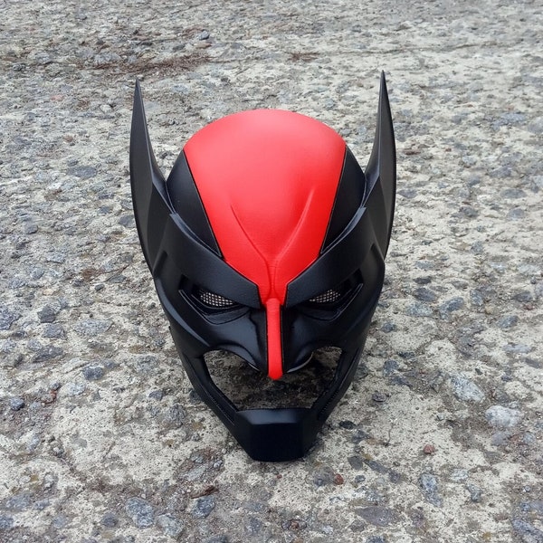 Wolverine Battle Armored Cowl Helmet ver.3 pour cosplay rouge/noir