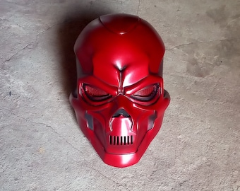 Blood Skull Helmet for Cosplay – Red Skull Inspired Mask – Wearable Prop – Hydra Logo Customizable – Horror & Villain Costume