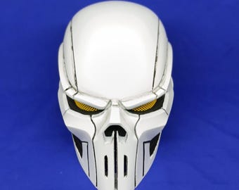 Taskmaster-Inspired Skull Helmet – Tactical Cosplay Mask | White Sci-Fi Warrior Armor | LED-Ready Antihero Gear