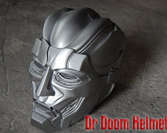 Dr Doom Battle Helmet – Steel Look Cosplay Mask – Magnetic Armor Prop – Villain Gift – Custom Made Costume Accessory