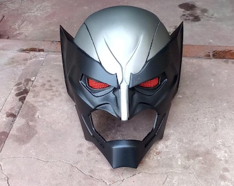 Wolverine-Inspired X-Force Cowl – Custom Cosplay Helmet – Matte Black Superhero Mask – Handcrafted Collectible Prop