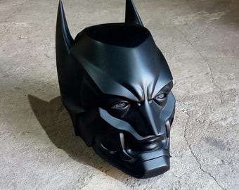 Black  Dark Night Samurai Helmet for Cosplay