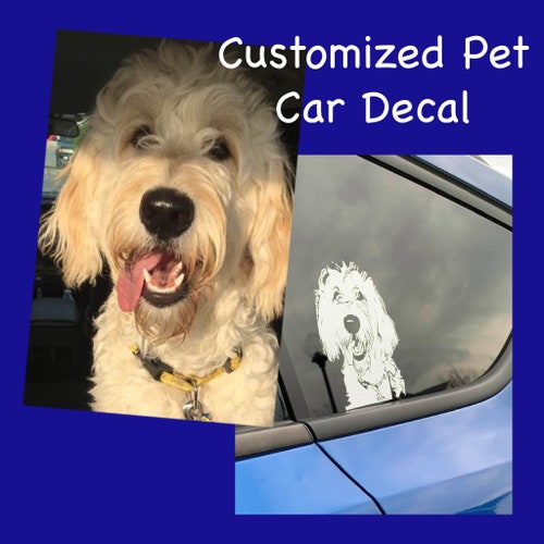 Custom Pet Portrait Car Decal Personalized Dog Car Sticker Etsy