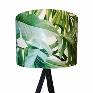 Green Botanical Lampshade, Leaf, Banana Plant, Leaves, Palm, Jungle, Rainforest, Home Interior Gift Decor, Lamp Shade, Ceiling Pendant