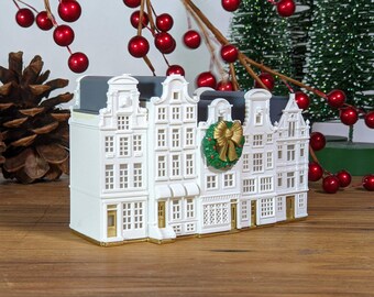 Canal House Miniature Building, Christmas Decoration, Christmas Village, Amsterdam, N-scale, Mantel Decoration, Model Train Village