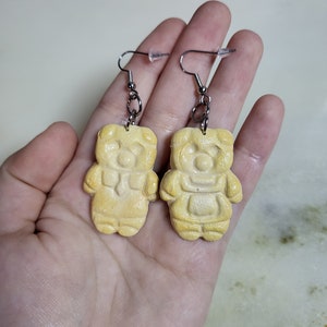 Teddy Bear Cookie Earrings (slightly weighted)