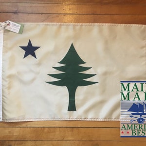 Bandera original de Maine. Fabricada en Maine.