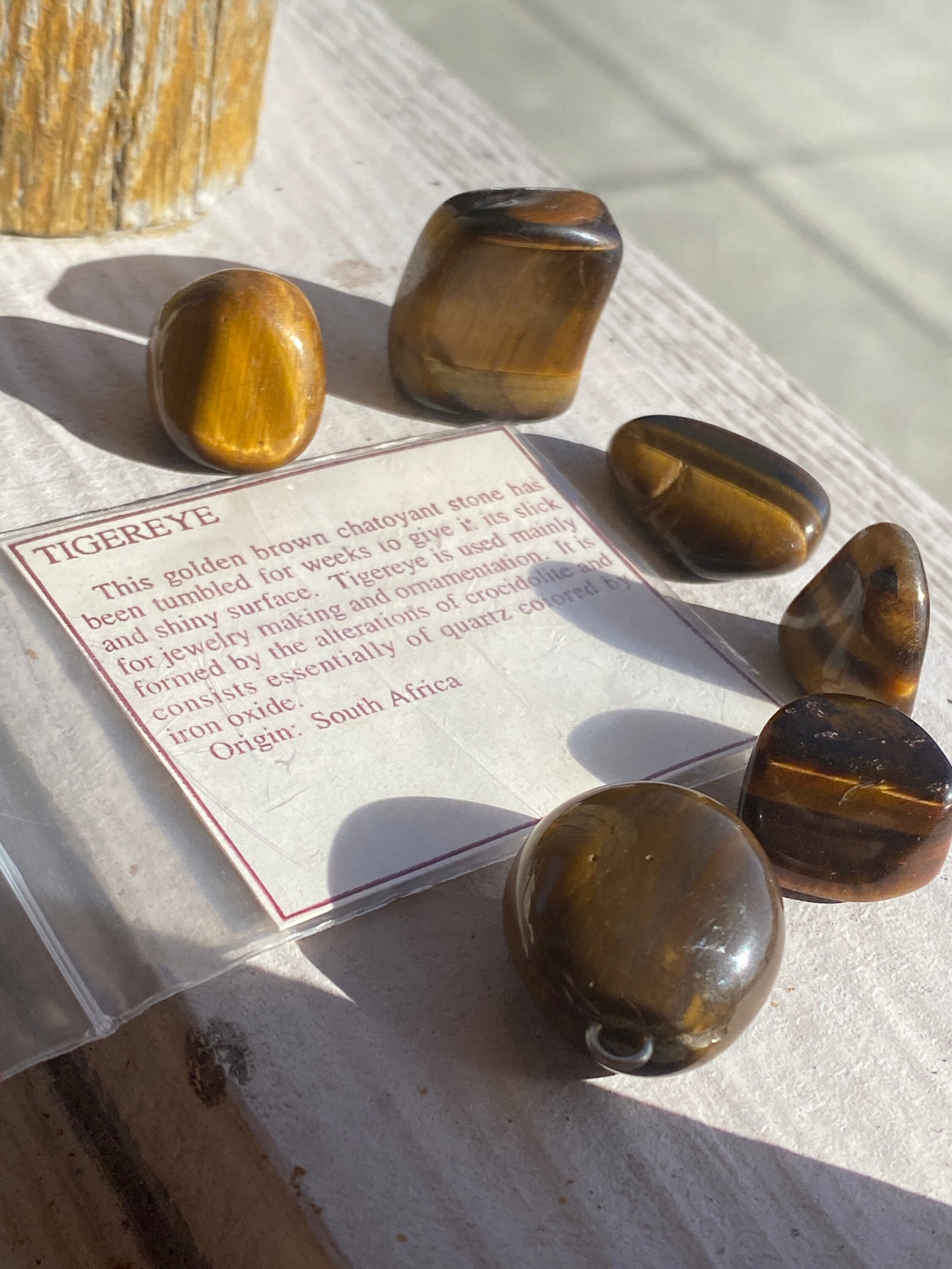 2 oz Large 1" Gold TIGER EYE Tumbled Stones Healing Reiki Metaphysical 