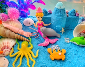 Mermaid Sensory Bin | Ocean Sensory Bin | Play Kit | Kids Sensory Kit | Sensory Gift | Pretend Play Set | Kids Activity Kit