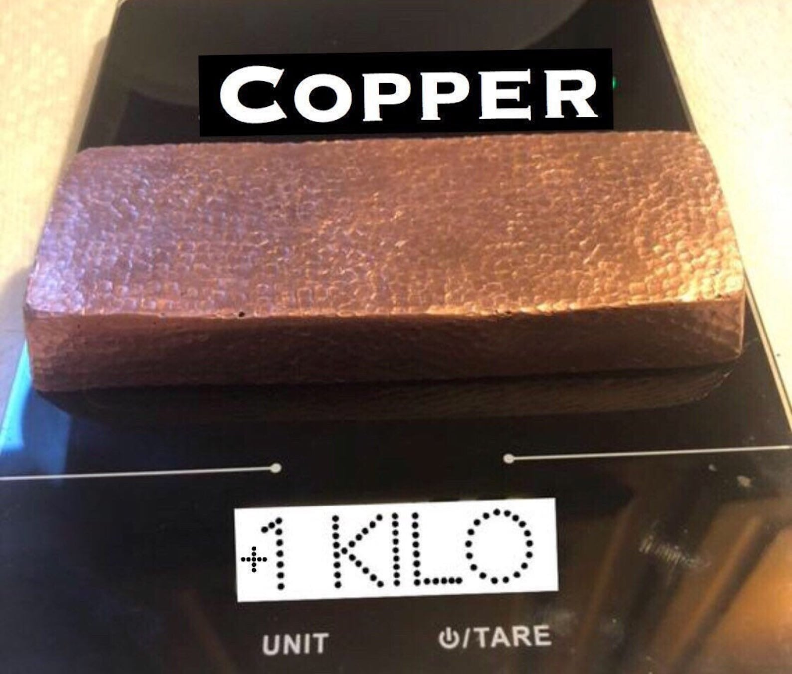 Kilo copper bar ingot .999 fine bullion over 2.2 lbs solid Etsy