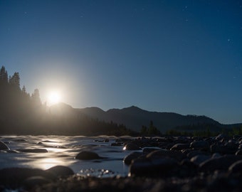 Full Moon Rising, South Fork Flathead River - DIGITAL DOWNLOAD -