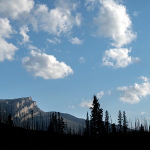 Silhouetted Landscape with a Mountain in the Background, Montana - DIGITAL DOWNLOAD -
