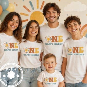 Paquete de imágenes PNG para el primer cumpleaños de un niño feliz / Cumpleaños de niño radiante / Imágenes PNG de cumpleaños a juego para la familia / Archivo digital