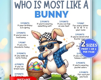 Osterspiele, Wer ist am ähnlichsten ein Häschenspiel, Osterspiel, Esstischspiel, Gruppenspiel, Osteraktivität für Kinder, Jugendliche und Erwachsene