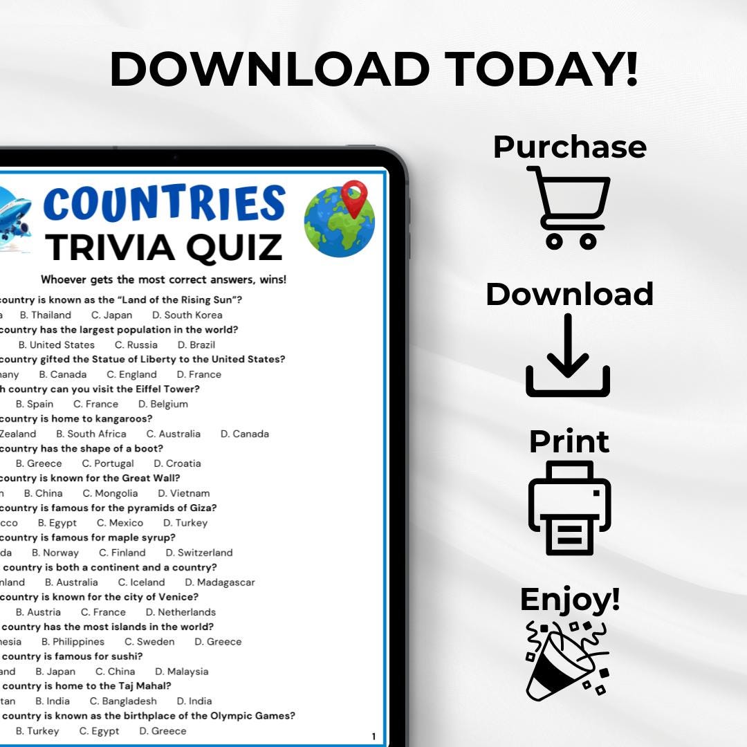Countries Trivia Game, World Geography Trivia Quiz, Country Quiz ...