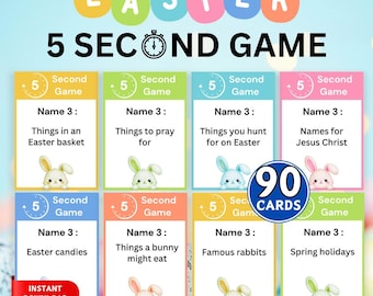 Ostern 5 Sekunden Spiel, druckbare Osterparty Spiele, Christliche Osterspiele, Frühlingsspiele, Ostern Klassenzimmer Spiel, Osteraktivität für Kinder