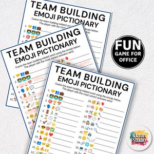 Teambuilding-emojispel, utskrivbara kontorsspel, kontors-emoji-piktionaryspel, teambuildingspel, kollegaspel, arbetsgruppsspel bild 6