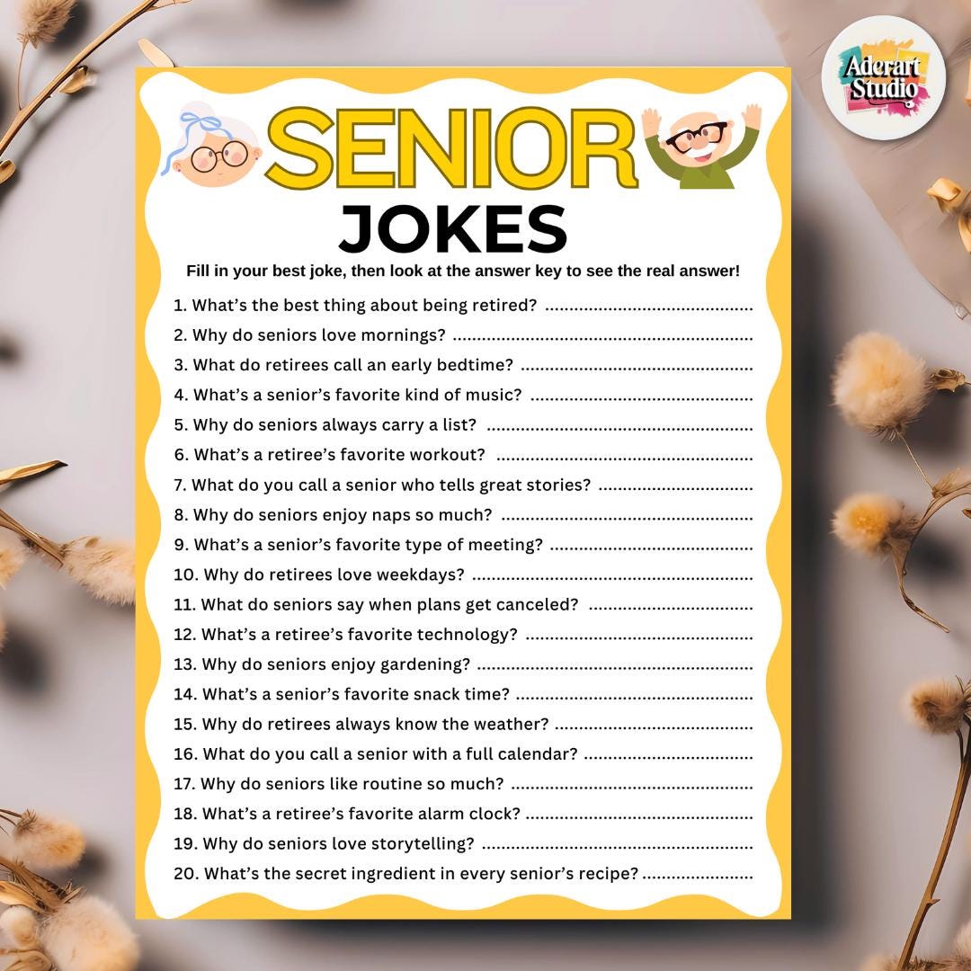 Senior Riddle Printabl Senior Jokes Game, Senior Party Game, Riddles Game, Games for Senior ...