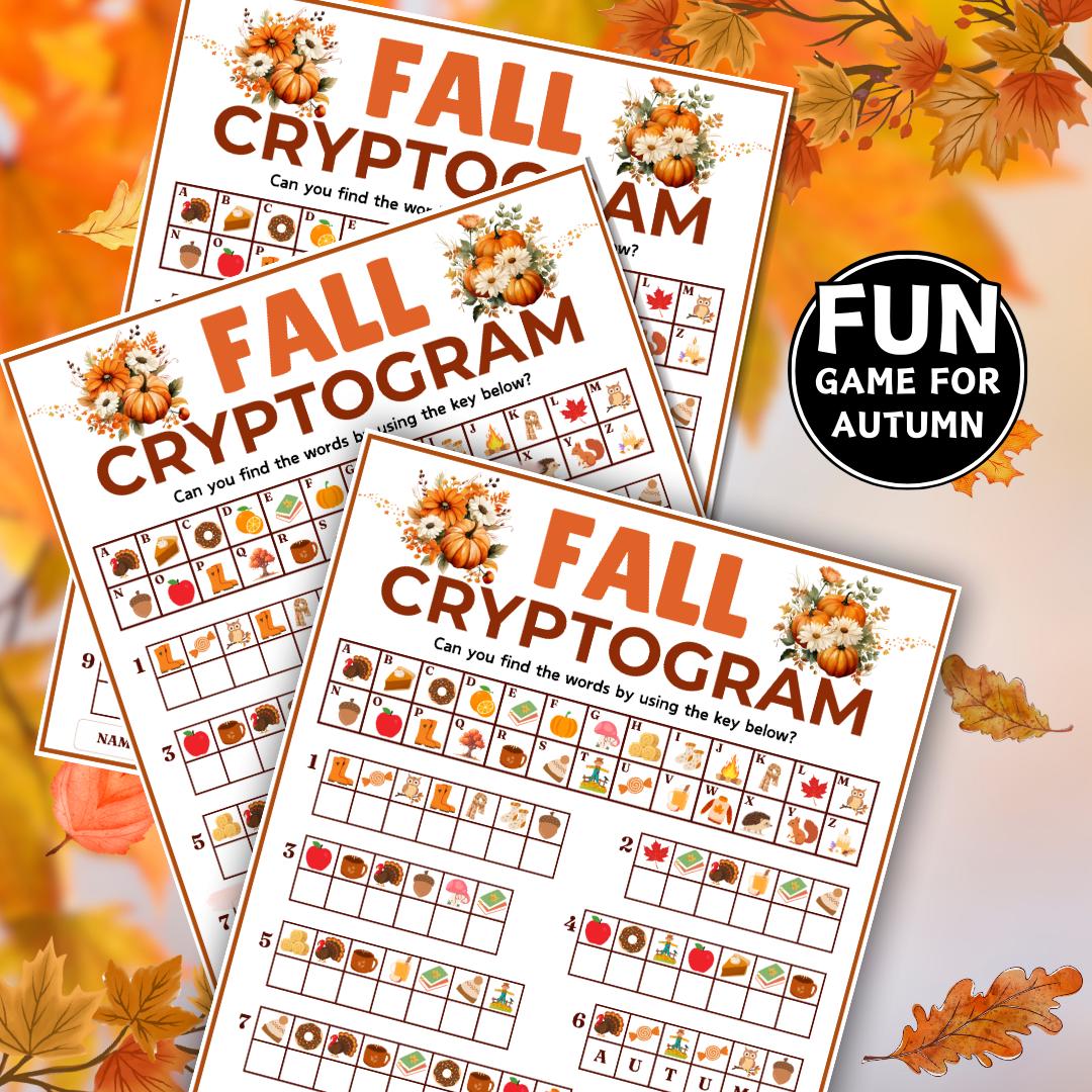 Fall Cryptogram Game, Autumn Cryptogram Puzzle, Printable Autumn Game for  Kids & Adults, Fall Party Game, Family Game, Fall Games, Word Game - Etsy  Israel