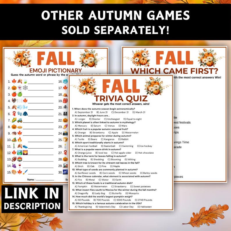 Fall Riddle Me This, Autumn Trivia Games, Family Fall Game Printable ...