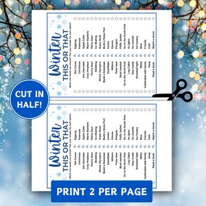 Winter This or That Game, Would You Rather, Printable Winter Games for ...