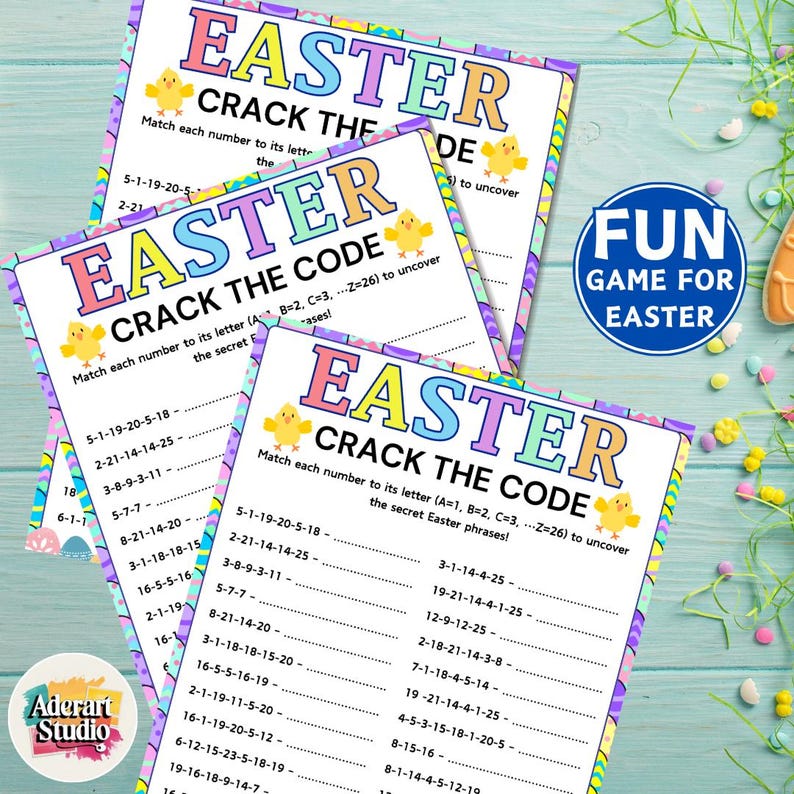 Easter Crack the Code Game, Printable Easter Activity for Kids and ...