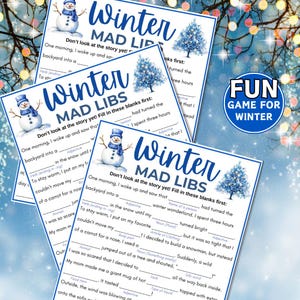 Winter Mad Libs, Printable Winter Game, Winter Party Games, Office ...