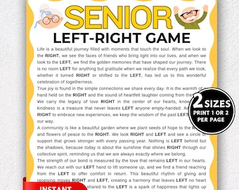 Senior Left Right Game, Senior Pass the Gift Game, Senior Party Game, Games for Senior Citizens, Elderly Icebreaker Games, Fun Group Game