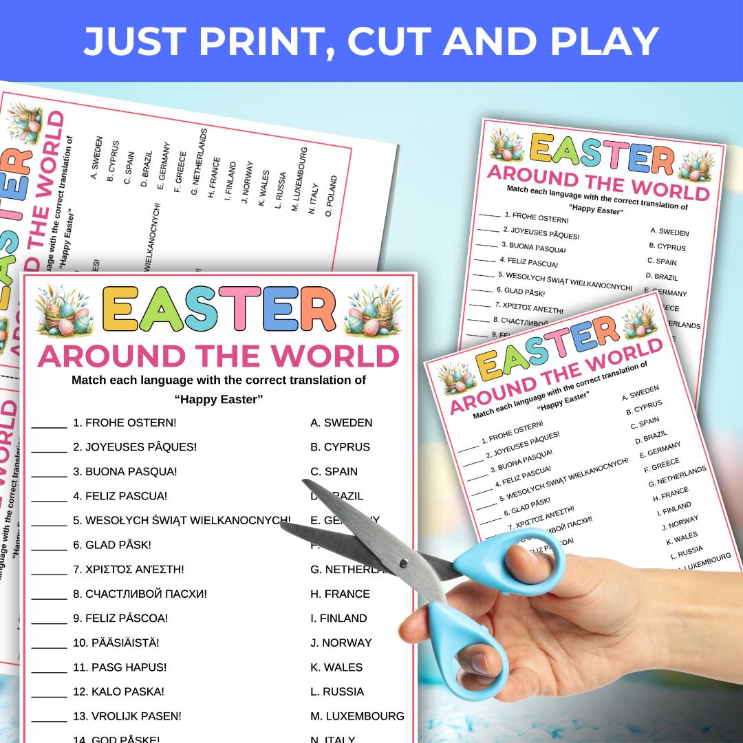 Easter Around the World Game, Printable Easter Game, Translate Happy ...