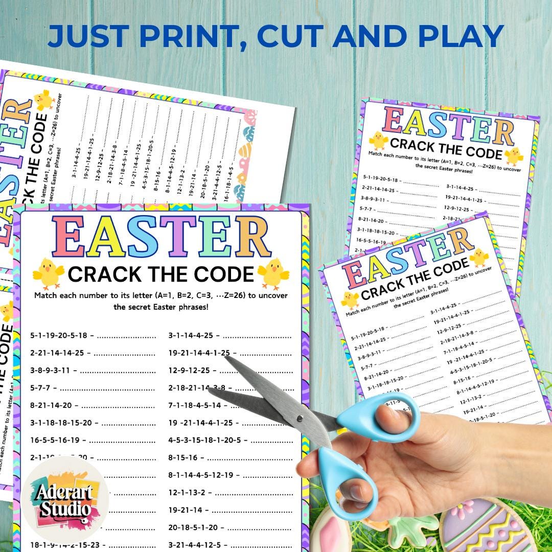 Easter Crack the Code Game, Printable Easter Activity for Kids and ...