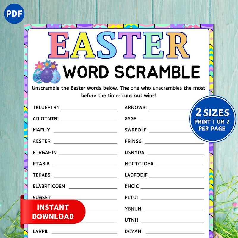 Easter Scramble Word Game - Etsy