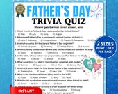 Father's Day Trivia Game, Printable Fathers Day Quiz, Father's Day Games, Fathers Day Party Game, Fun Family Activity, Dad Trivia Questions