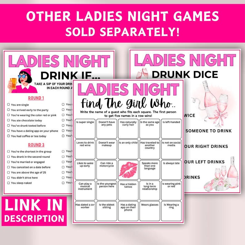 Ladies Night Sip or Spill Game, Printable Ladies Night Party Games ...