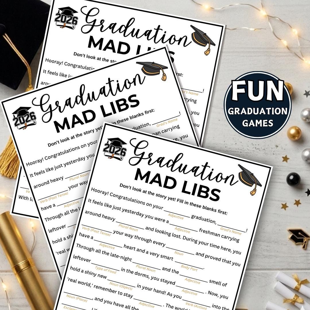 Graduation Mad Libs Game, Printable Graduate Advice Mad Libs Activity ...