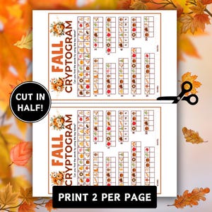 Fall Season Cryptogram Fall Cryptogram Game, Autumn Cryptogram Puzzle, Printable Autumn Game ...