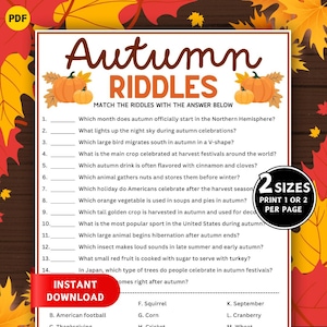Fall Riddle Decoder Free Autumn Riddles Game, Fall Riddle Me This Game, Printable Autumn Games ...