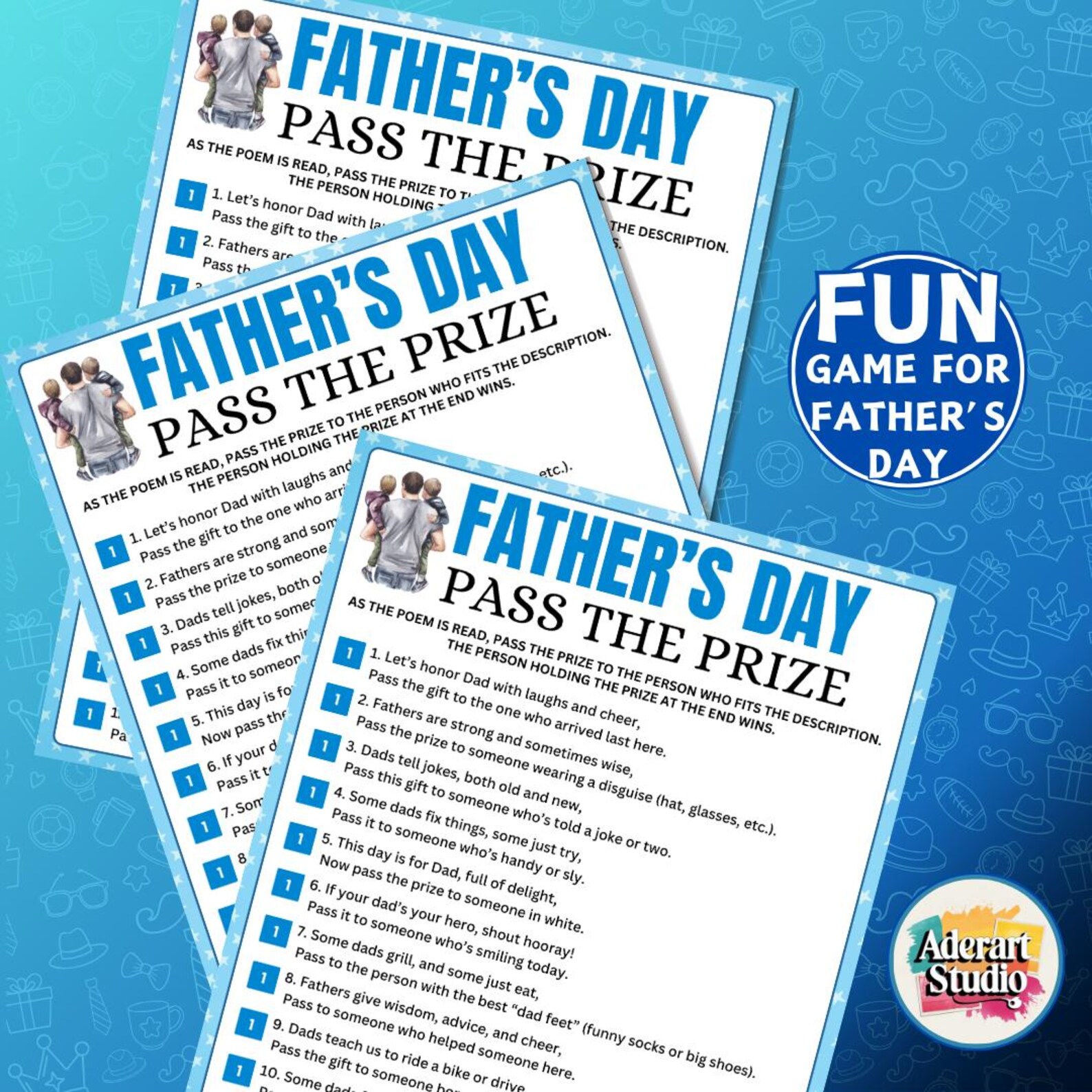 Father's Day Pass the Prize, Pass the Gift Game, Dad Pass the Prize ...