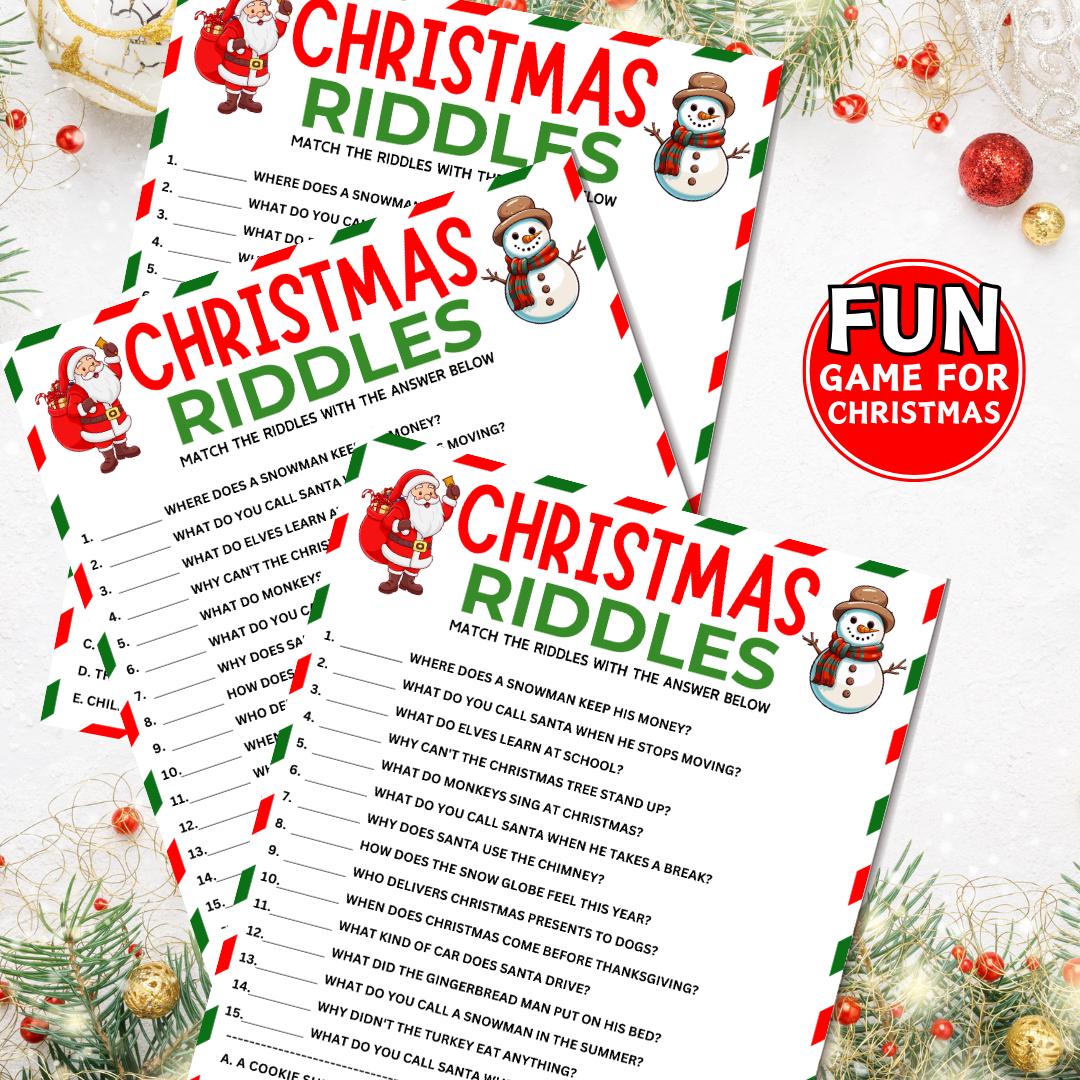Christmas Riddles Game, Printable Christmas Games, Kids Christmas ...
