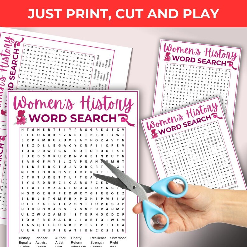 Women’s History Word Search Game, Printable Womens Day Games, Women’s ...