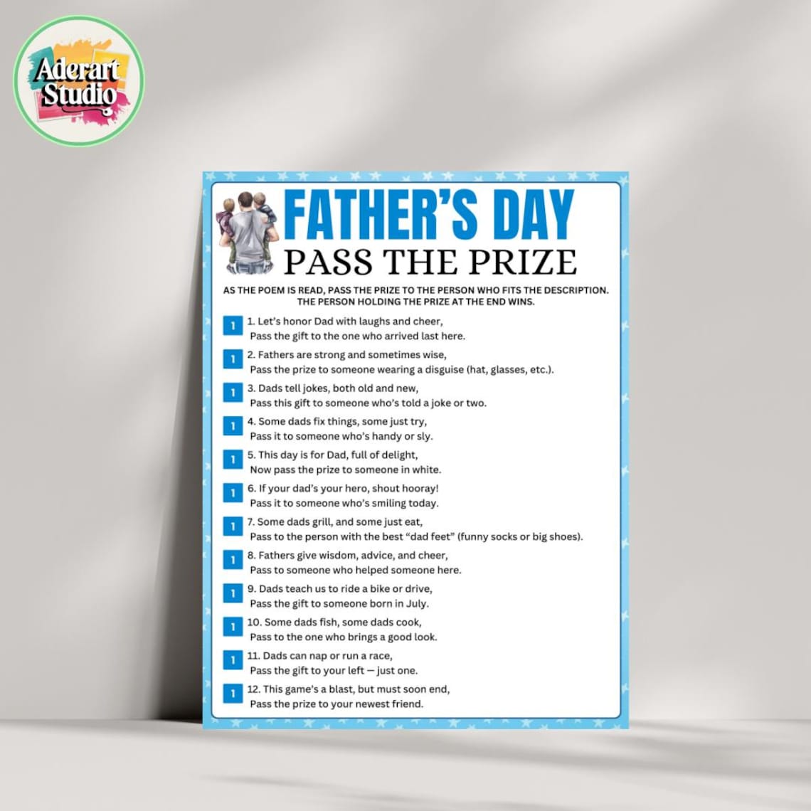 Father's Day Pass the Prize, Pass the Gift Game, Dad Pass the Prize ...