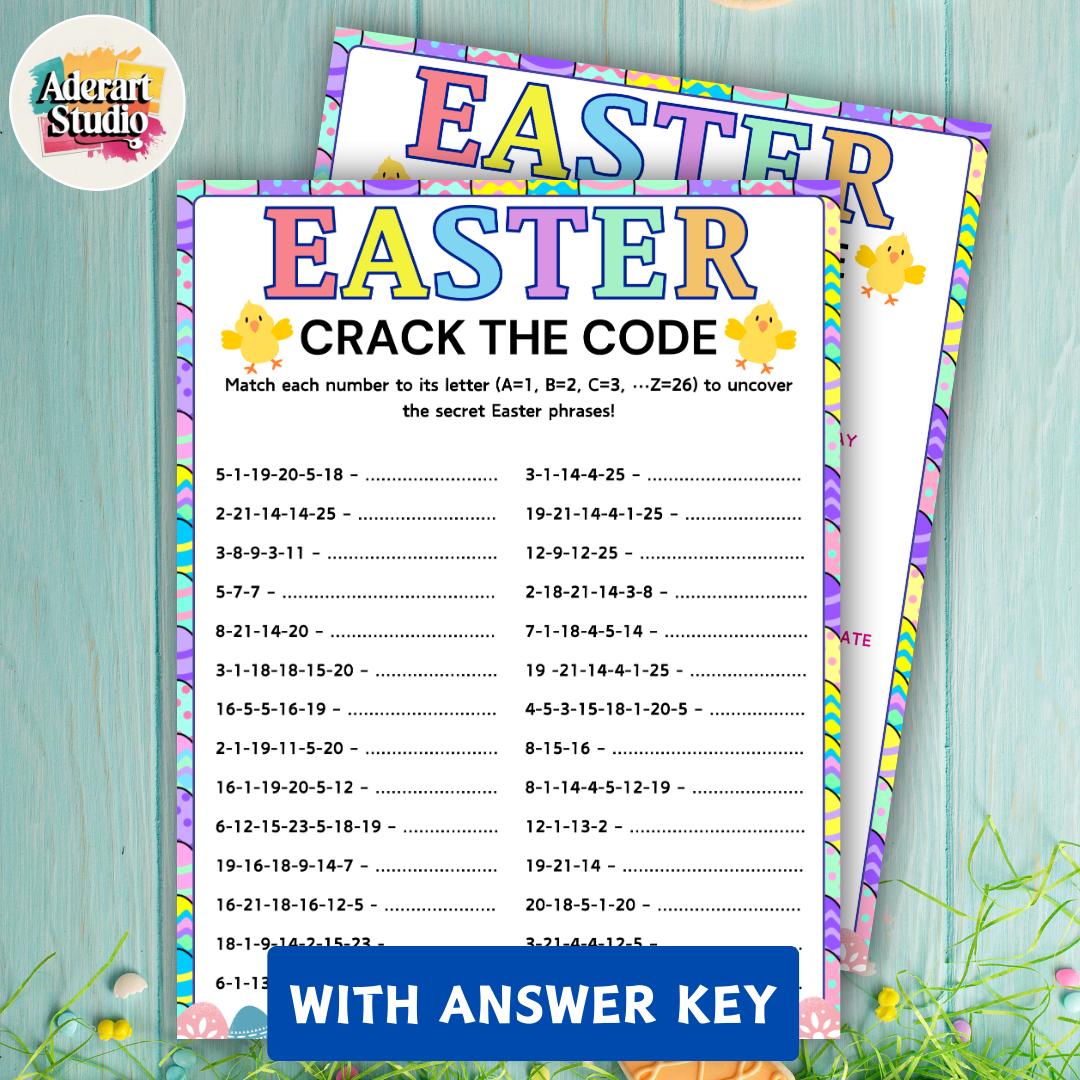 Easter Crack the Code Game, Printable Easter Activity for Kids and ...