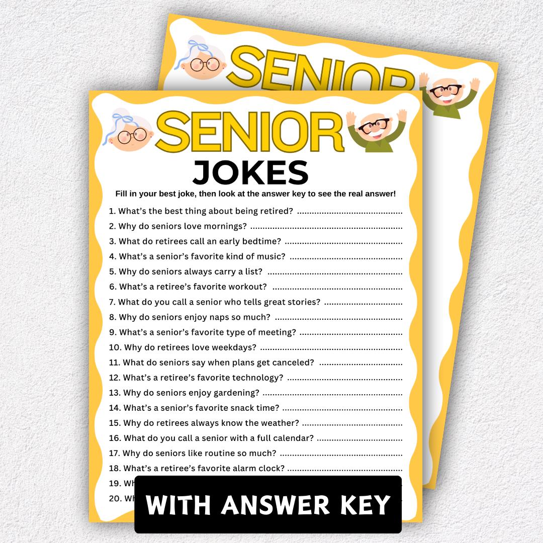 Senior Riddle Printabl Senior Jokes Game, Senior Party Game, Riddles Game, Games for Senior ...