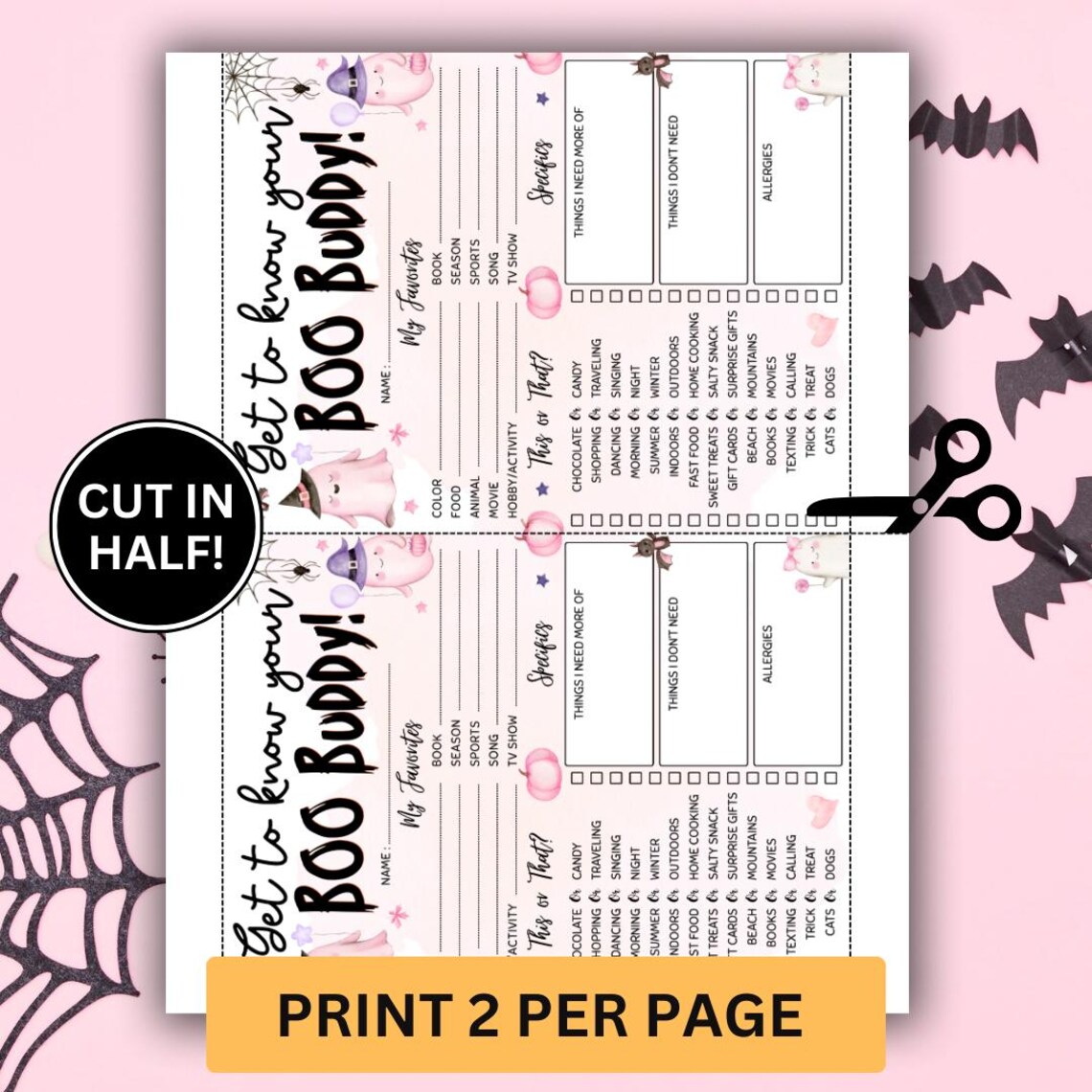 Halloween Boo Buddy Questionnaire, Editable Boo Buddy Canva Template ...