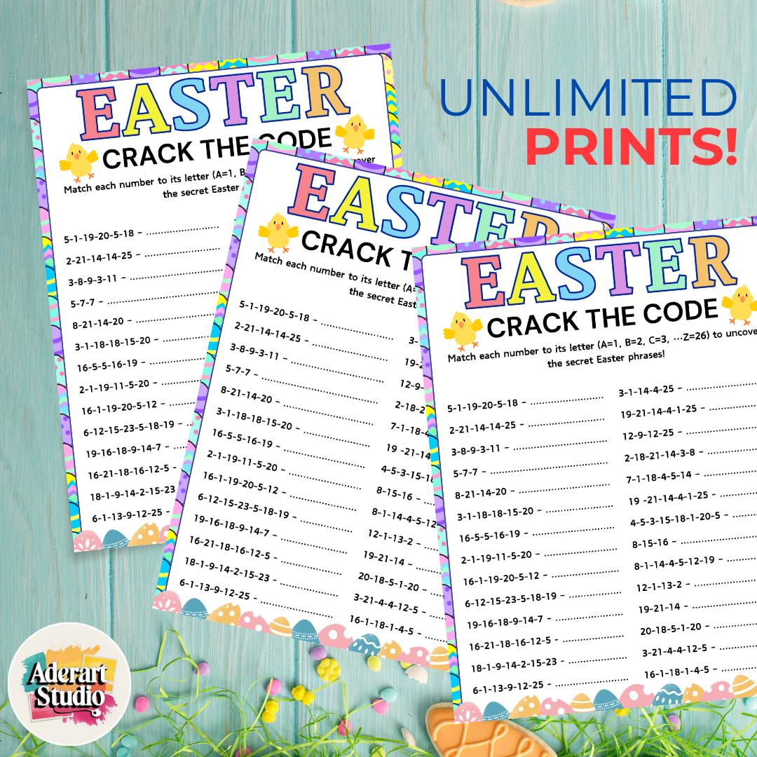 Easter Crack the Code Game, Printable Easter Activity for Kids and ...
