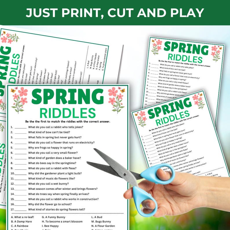 Long Spring Riddles Spring Riddle Game, Printable Spring Trivia Game, Riddle Quiz, Senior ...