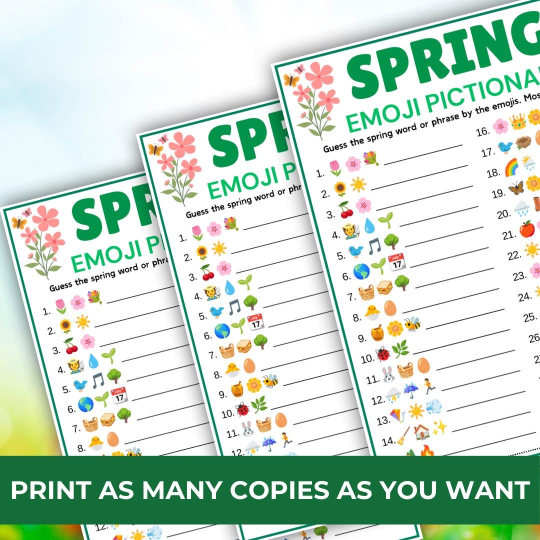Spring Emoji For My Computer Spring Emoji Game, Spring Emoji Pictionary, Spring Trivia Game ...