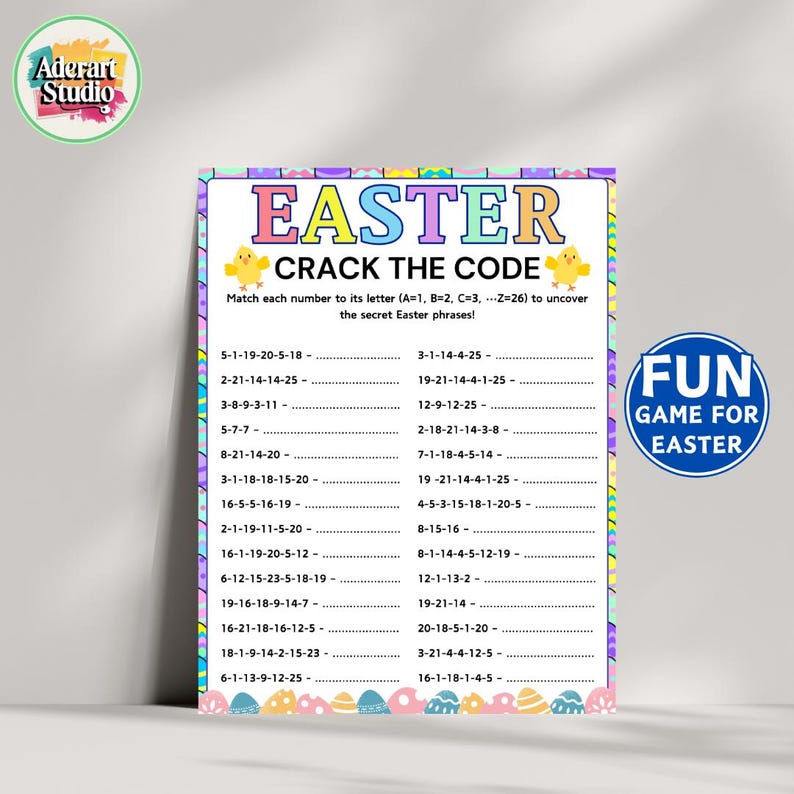 Easter Crack the Code Game, Printable Easter Activity for Kids and ...