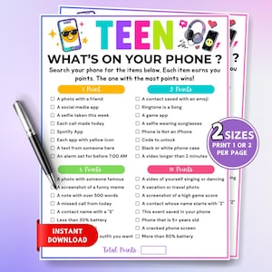 Juego "¿Qué hay en tu teléfono?", Juegos para fiestas de adolescentes, Búsqueda del tesoro en el teléfono, Juego para celular, Juego grupal, Actividad para pijamadas, Juegos de cumpleaños para adolescentes