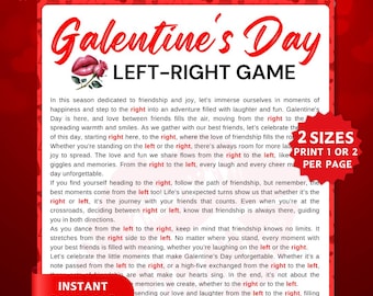 Links Rechts Galentine's Day Spiel, Geben Sie das Preis-Geschenk-Tausch-Spiel weiter, druckbares Gesellschaftsspiel, Damen Nachtaktivität, Galentines Party Idee Spiele